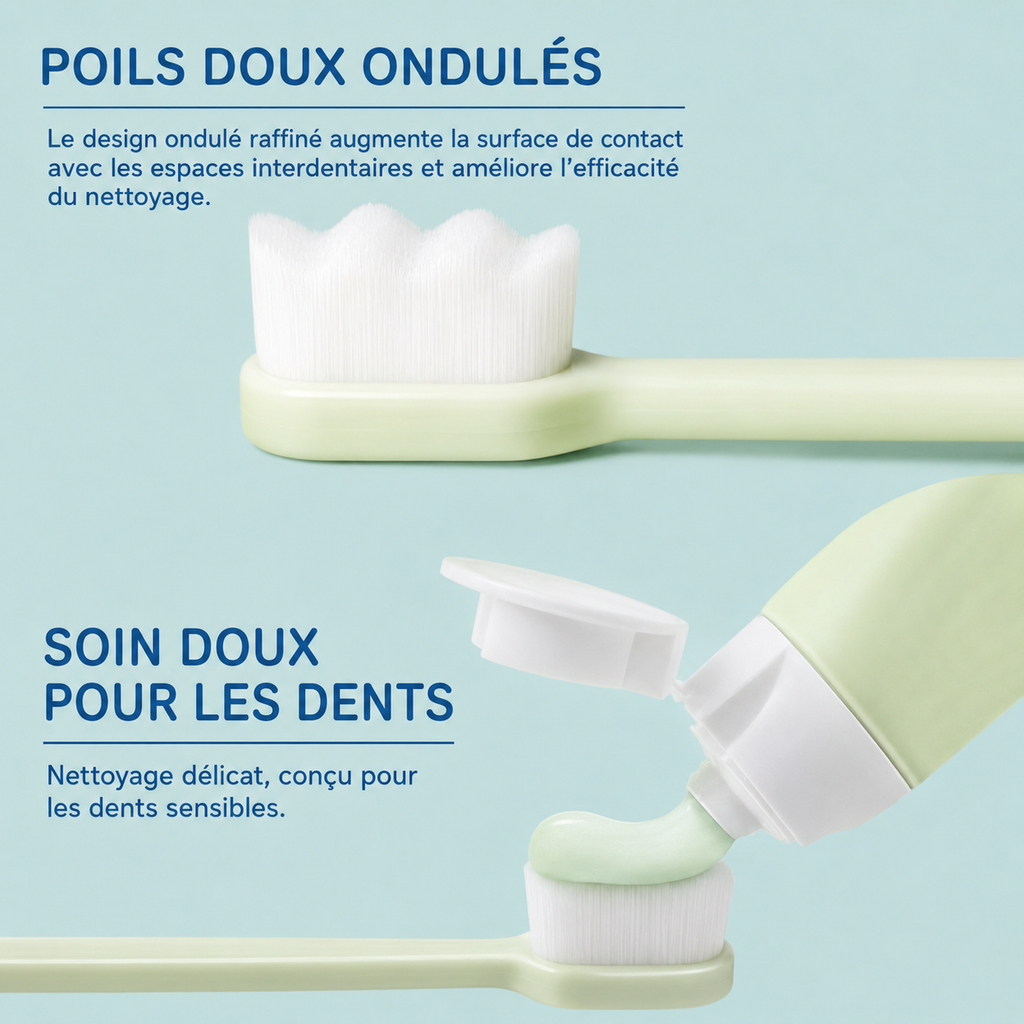 Brosse Ultra-Douce 10 000 Poils | 1 Achetée = 1 Offerte