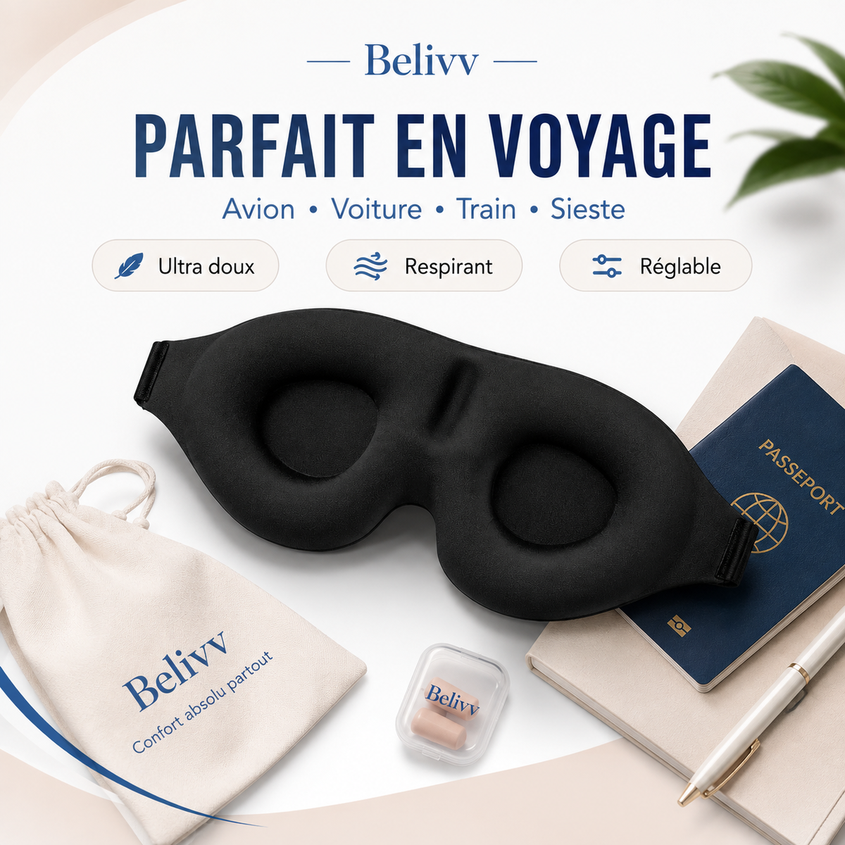 Blastaa™ — Masque de Sommeil Nuit Profonde | Brosse Auraa™ Offerte